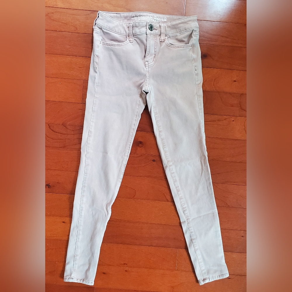 American Eagle Outfitters Women's Soft Pink Skinny Jeans Stretch Size 2